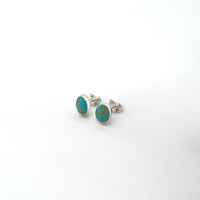 Turquoise Oval Sterling Earrings