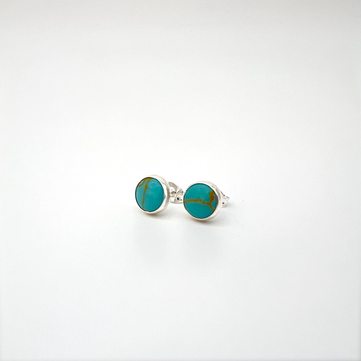 Round Turquoise Sterling Earrings