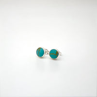 Round Turquoise Sterling Earrings
