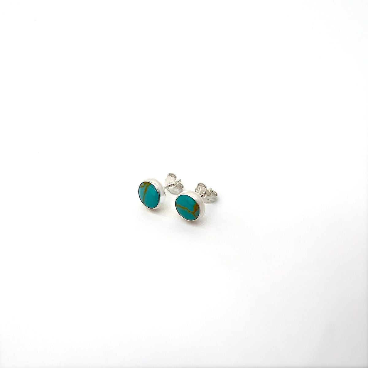 Round Turquoise Sterling Earrings
