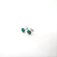 Round Turquoise Sterling Earrings