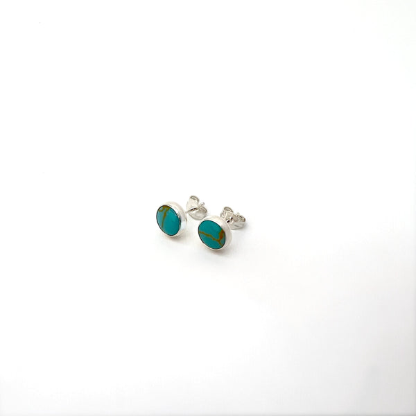 Round Turquoise Sterling Earrings
