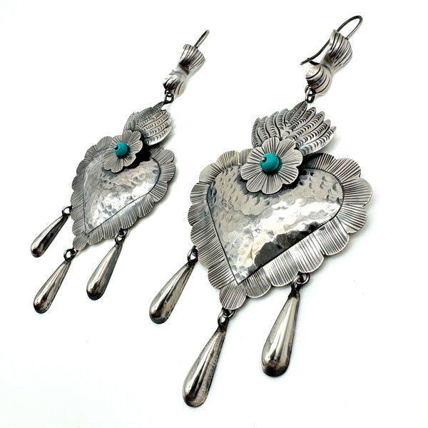 Awe Inspiring Sterling Silver Heart Earrings