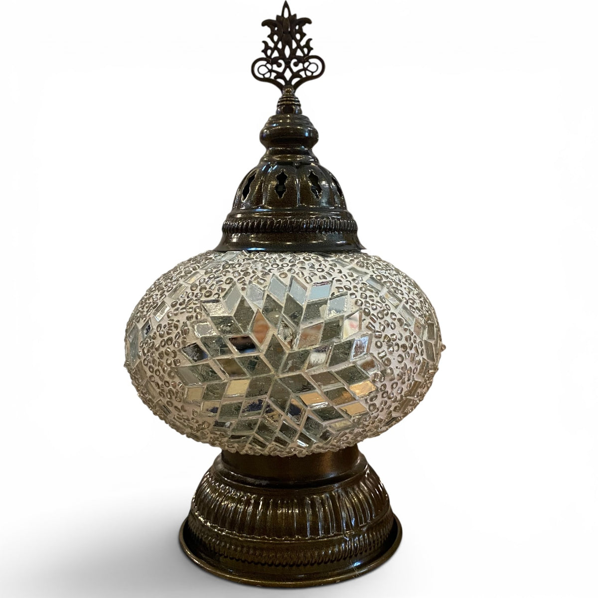 7” Turkish Table Lamp White