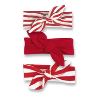 Baby Girl's Christmas Cotton Headbands: Red Stripes