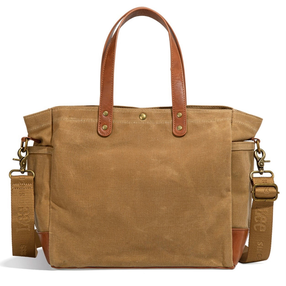 LEE Khaki Waxed Canvas Tote Crossbody Bag