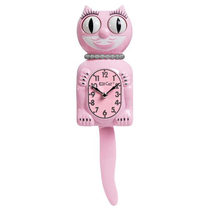 Retro Pink Lady Kitchen Edition Kit-Cat Klock