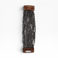 Gunmetal Beaded Buckle Bracelet