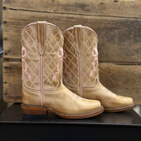 Girls’ Sand Boots Featuring Pink Bow Embroidery