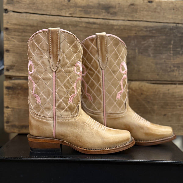 Girls’ Sand Boots Featuring Pink Bow Embroidery