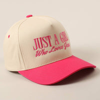 Just A Girl Who Loves Jesus Embroidery Trucker Hat: ONE SIZE