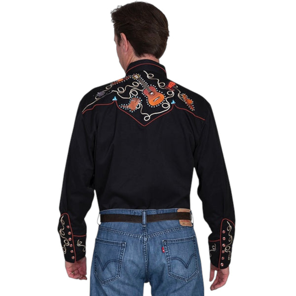 Scully Men’s Embroidered Guitar Snap Front Shirt