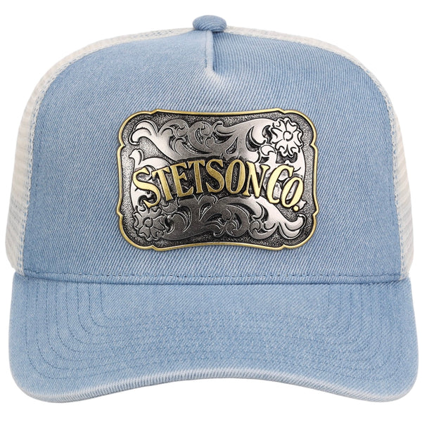 Stetson Denim Plaque Trucker Hat