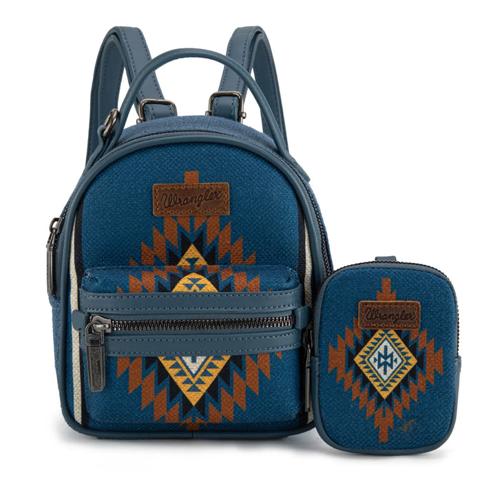 Wrangler Aztec Knitted With Coin Pouch Mini Backpack Jean
