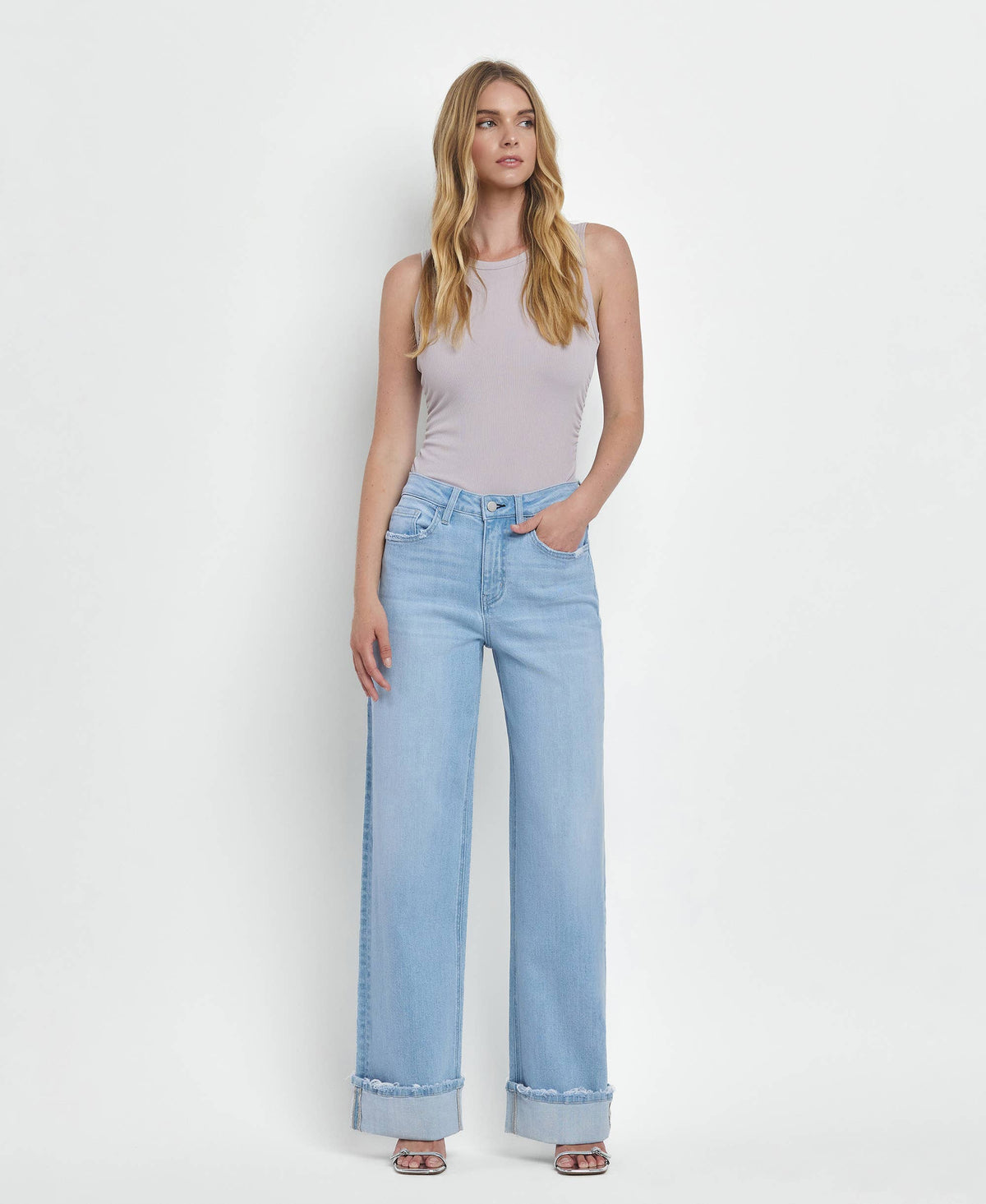 Super High Rise Cuffed Baggy Wide Jeans Intrepid