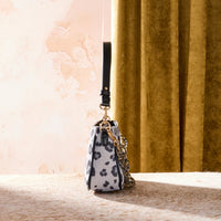 Wrangler Leopard Print Canvas Shoulder Bag with Chain Strap