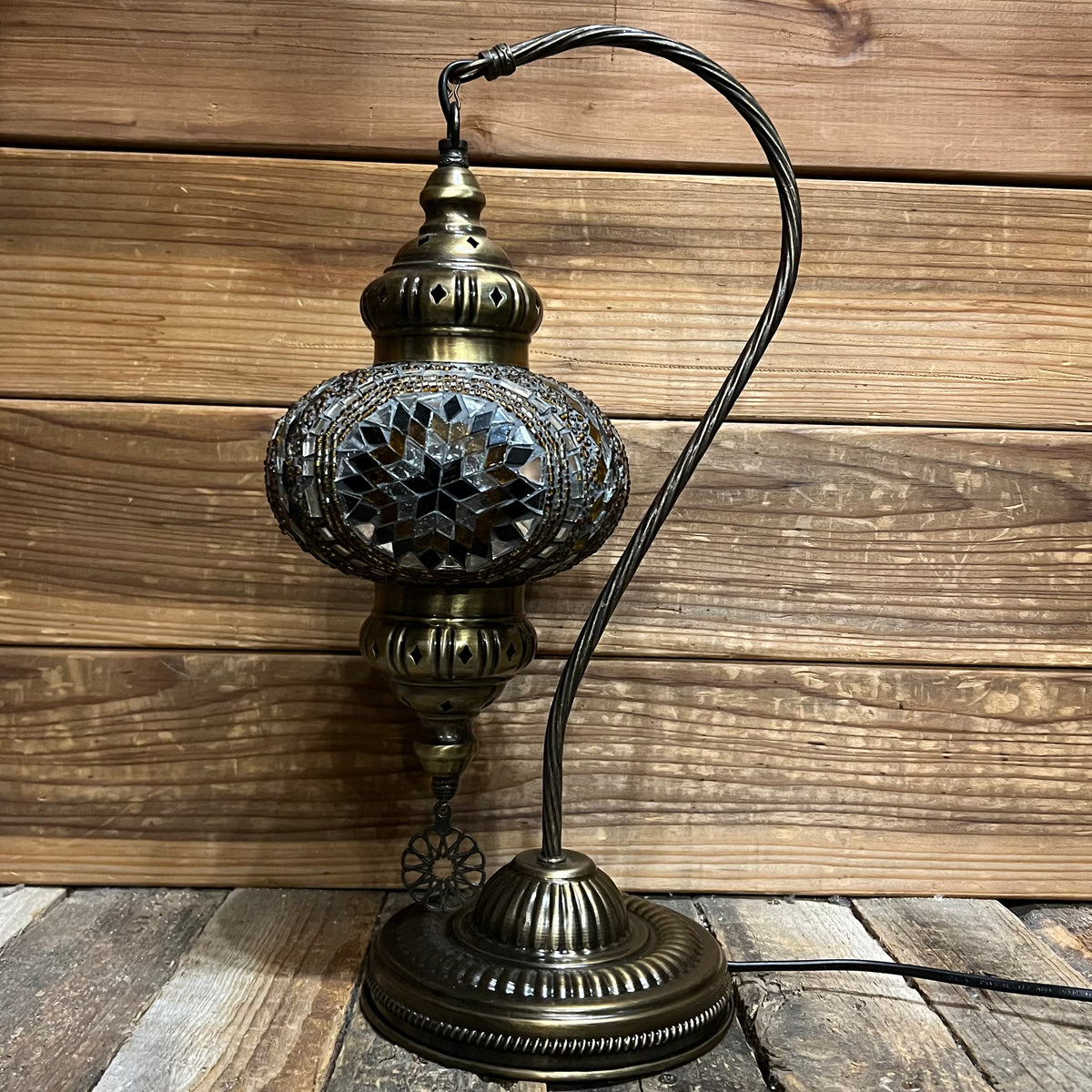 Handmade Half a Heart Turkish Lamps - Brown
