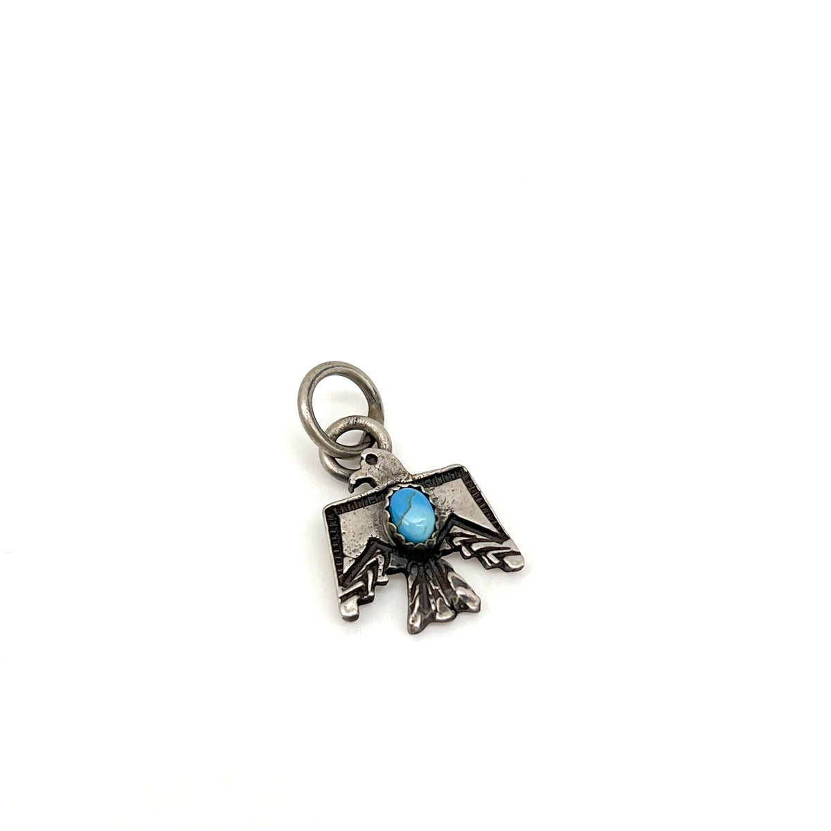 Mini Thunderbird Necklace Sterling Silver With Turquoise