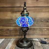 Handmade Half a Heart Turkish Lamps - Light Blue