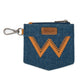 Wrangler logo "W" Embroidered Dual Pouch Wristlet