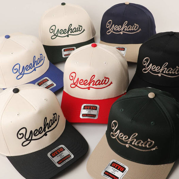 Yeehaw Western Script Embroidered Trucker Hat : RYL/NATL / One Size