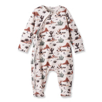 Bamboo Cactus Trails Baby Zipper Romper