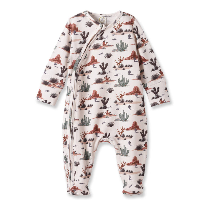 Bamboo Cactus Trails Baby Zipper Romper