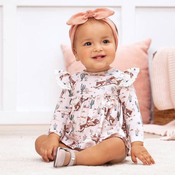 Prairie Princess Baby Girl Western Skirted Bamboo Bodysuit