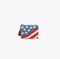 Beaded American Flag coin purse