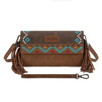 Wrangler Aztec Embroidered Fringe Wallet/Crossbody