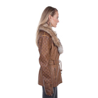 Scully Ladies Brown Faux Fur Trim Jacket