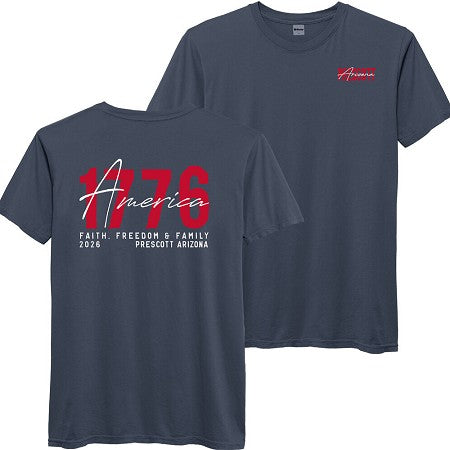 1776 America Prescott Arizona Blue T-Shirt