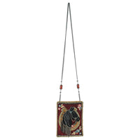 Let's Gallop Beaded Black Horse Mini Crossbody Handbag