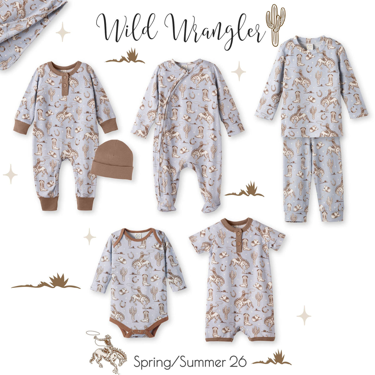 Wild Wrangler Baby Bamboo Zipper Romper