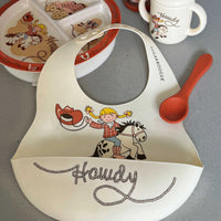 Howdy Cowgirl Fresh & Messy Silicone Bib & Spoon Set