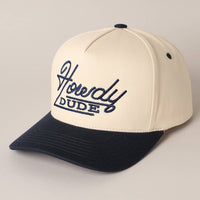 Howdy Dude Embroidery Two Tone Baseball Cap: ONE SIZE