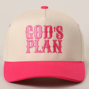 GOD's Plan Embroidered Two-Tone Trucker Hat: One Size