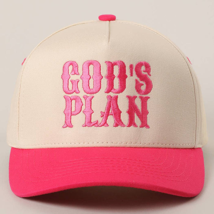 God's Plan Embroidered Two-Tone Trucker Hat: One Size