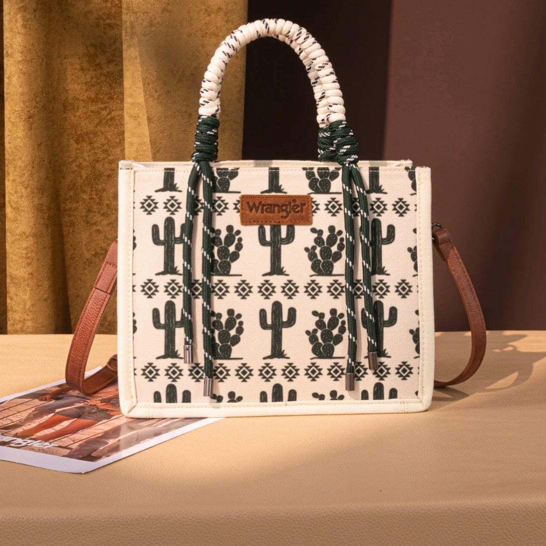 Wrangler Cactus Print Tote/Crossbody