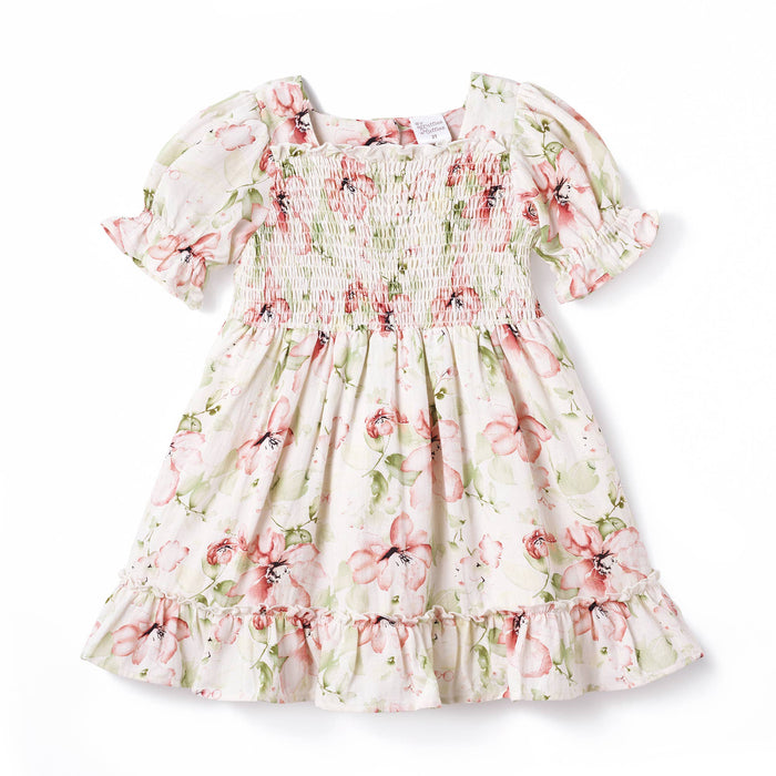 Kid’s Blush Bouquet Puff Sleeve Dress