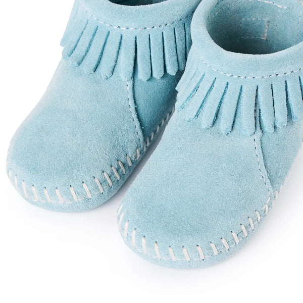 Infant's Back Flap Bootie- Aqua Mist