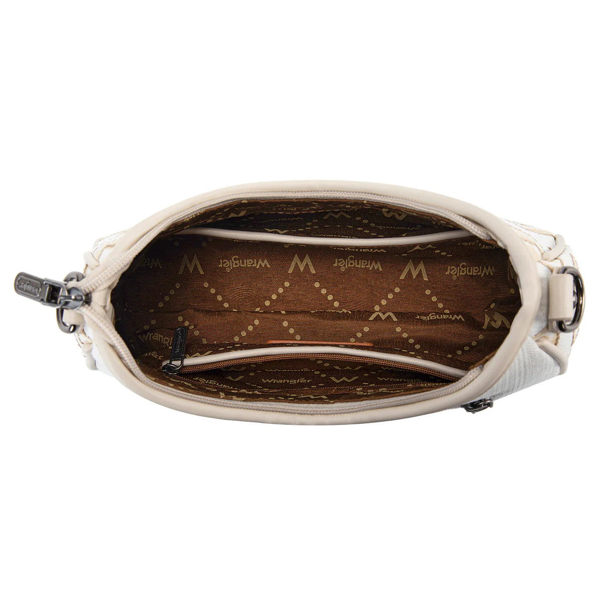 Wrangler Aztec Studded Shoulder Bag With Mini Pouch Beige