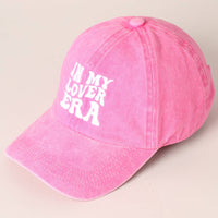 Embroidered Letters In My Lover Era Baseball Cap: HOT PINK / ONE SIZE