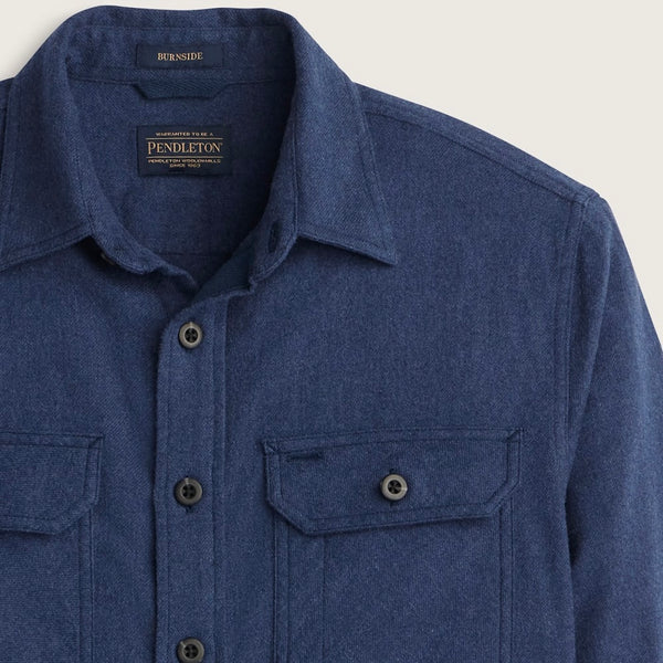 MEN'S PENDLETON BURNSIDE COTTON FLANNEL SHIRT-NAVY HEATHER