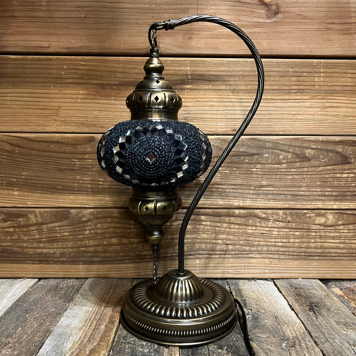 Handmade Half a Heart Turkish Lamps - Dark Blue