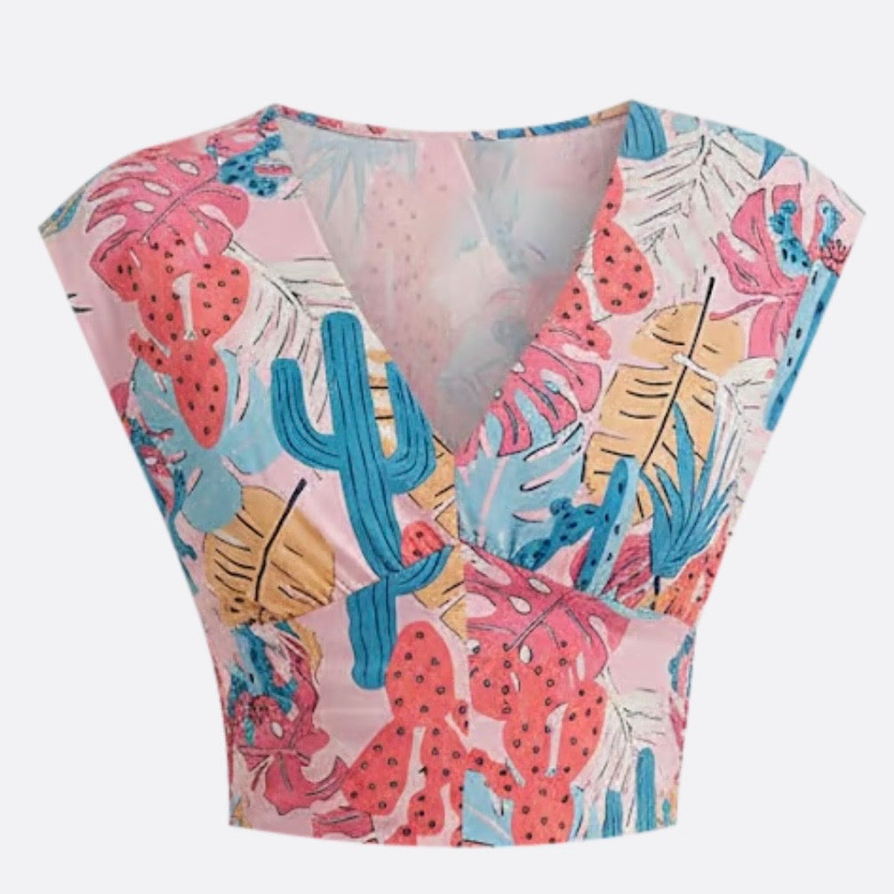 Women’s Wrangler Smocked Crop Printed Blouse