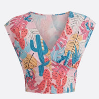 Women’s Wrangler Smocked Crop Printed Blouse