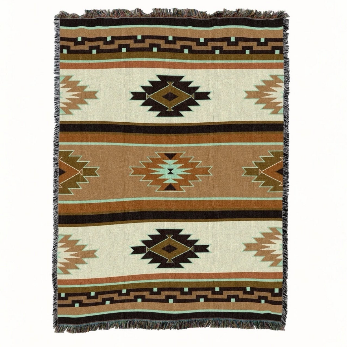 Kaibab Sage- Southwest - Cotton Woven Throw Blanket