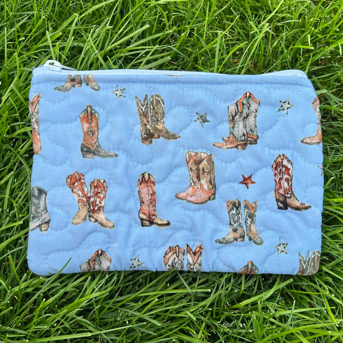 Thunderbird Boots Small Makeup Bag - Blue