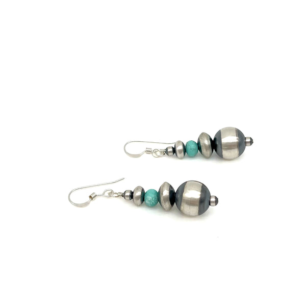 Navajo Pearls And Turquoise Earrings